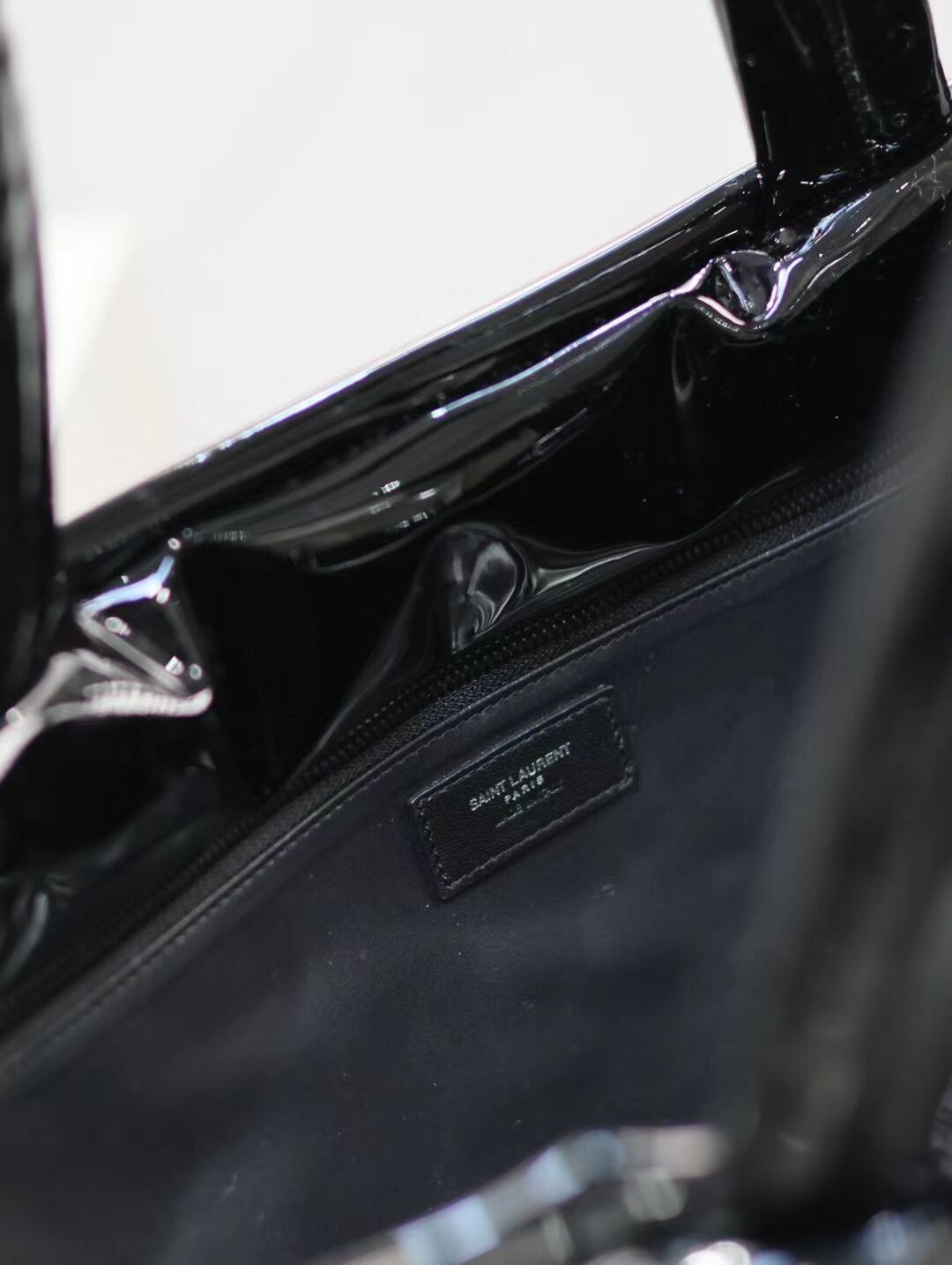 SAINT LAURENT MAXI TOTE IN PATENT CANVAS 756269 BLACK SAINT LAURENT MAXI TOTE IN PATENT CANVAS 756269 BLACK