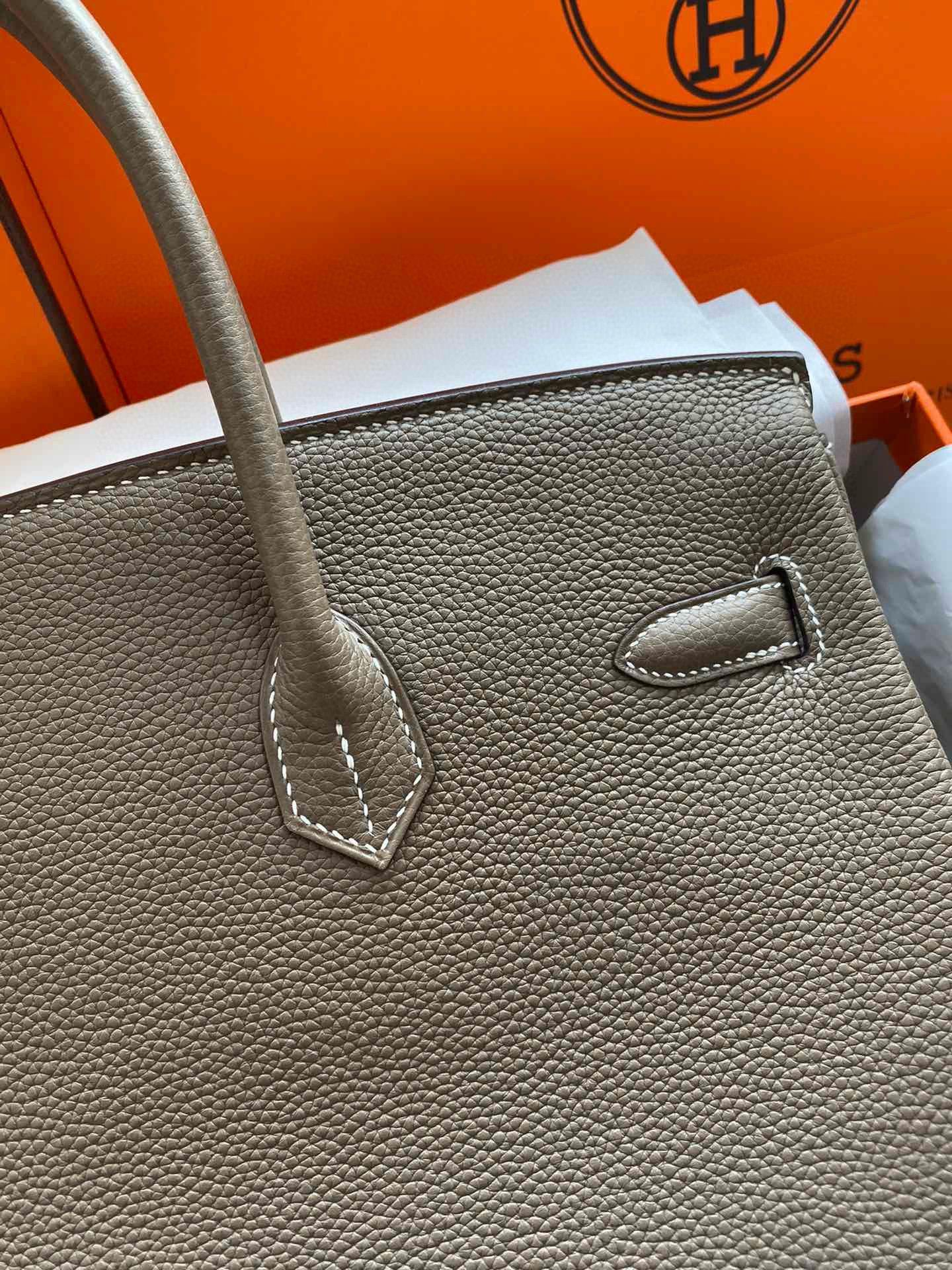 Hermes Birkin Tote Bag Original Togo Leather BK35 Elephant Gray Hermes Birkin Tote Bag Original Togo Leather BK35 Elephant Gray