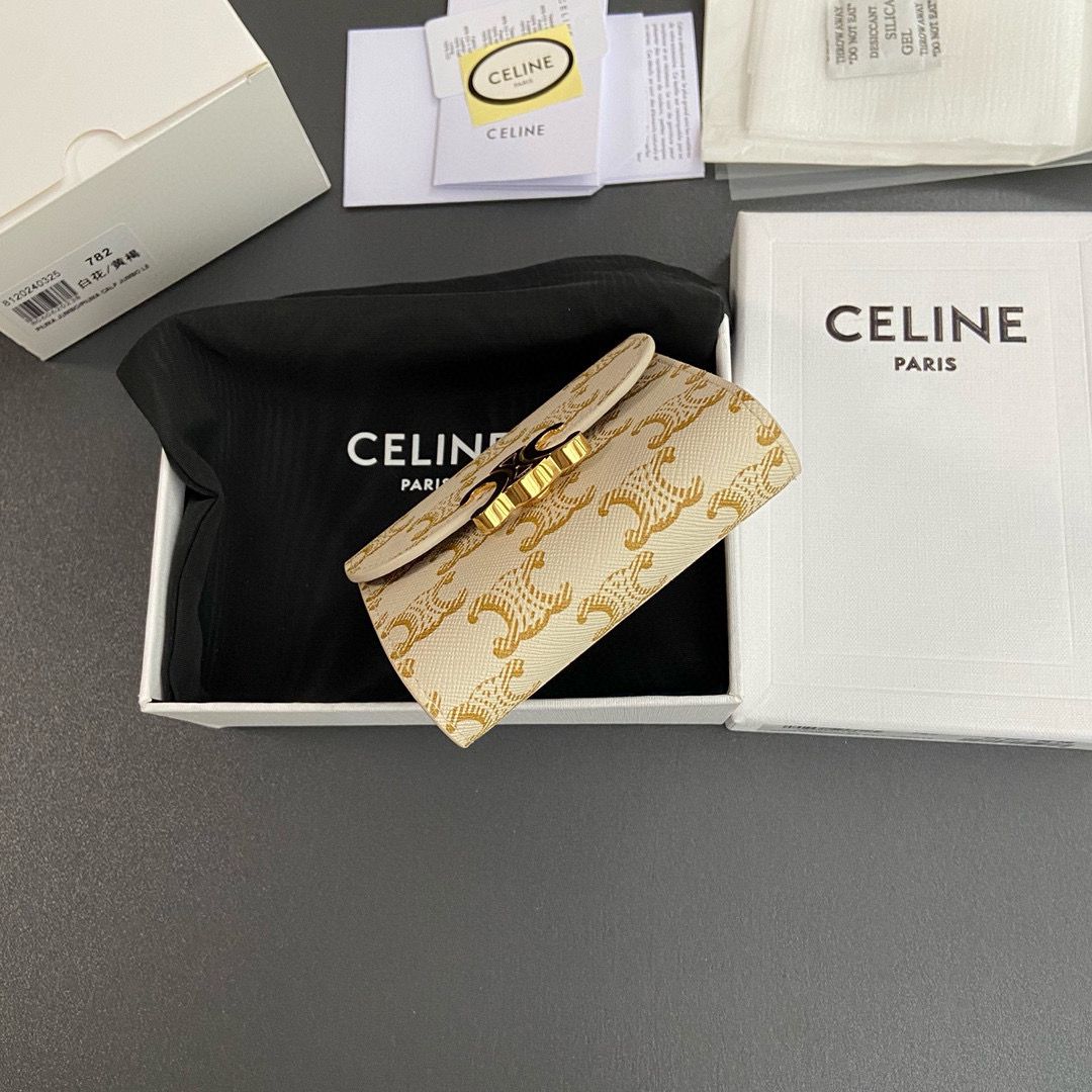 Celine SMALL WALLET TRIOMPHE IN TRIOMPHE CANVAS 10D782 CREAM Celine SMALL WALLET TRIOMPHE IN TRIOMPHE CANVAS 10D782 CREAM