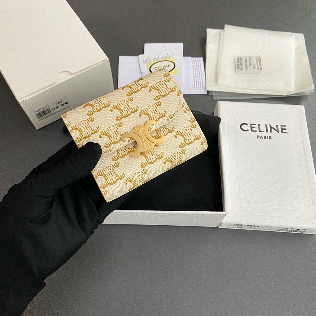 Celine SMALL WALLET TRIOMPHE IN TRIOMPHE CANVAS 10D782 CREAM Celine SMALL WALLET TRIOMPHE IN TRIOMPHE CANVAS 10D782 CREAM