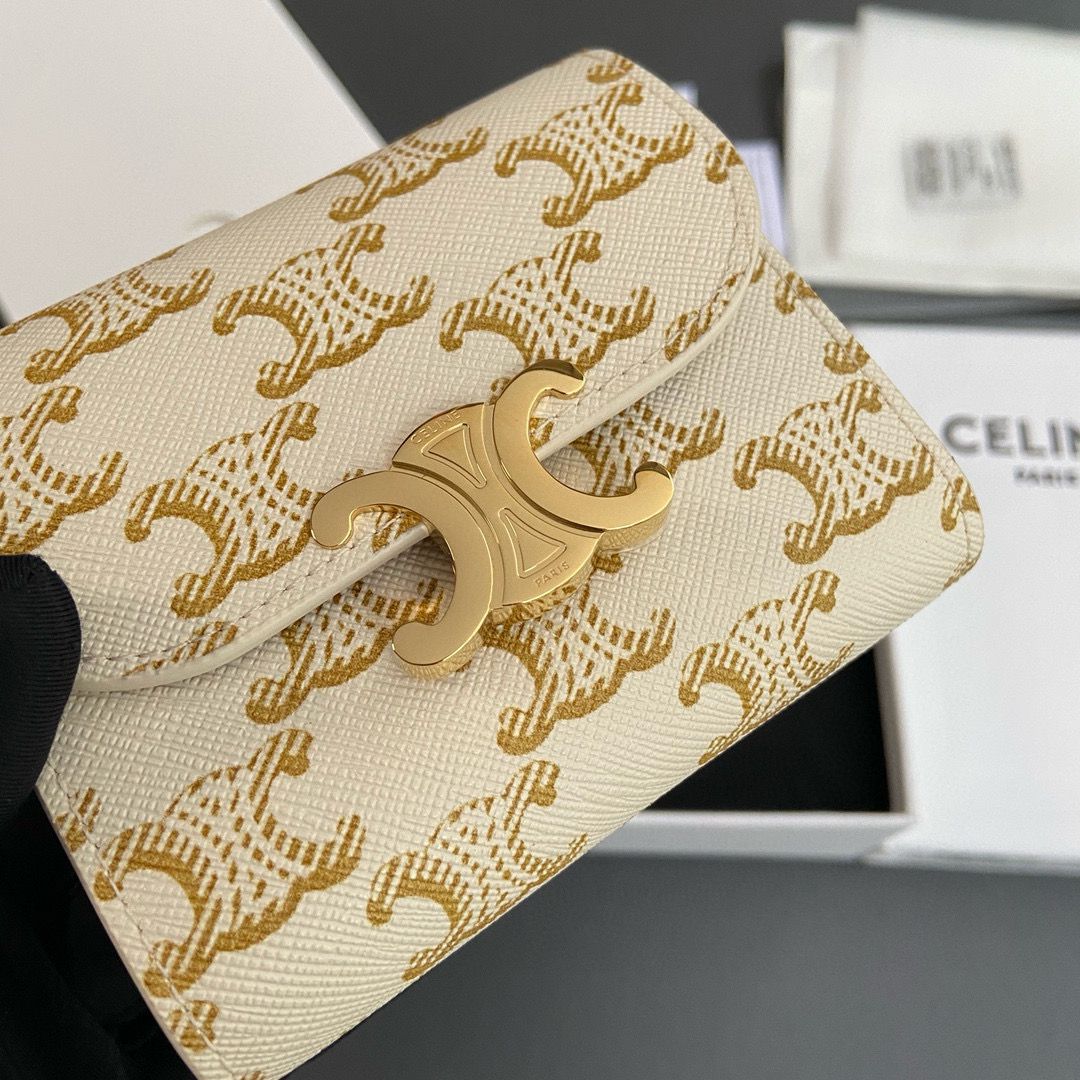 Celine SMALL WALLET TRIOMPHE IN TRIOMPHE CANVAS 10D782 CREAM Celine SMALL WALLET TRIOMPHE IN TRIOMPHE CANVAS 10D782 CREAM