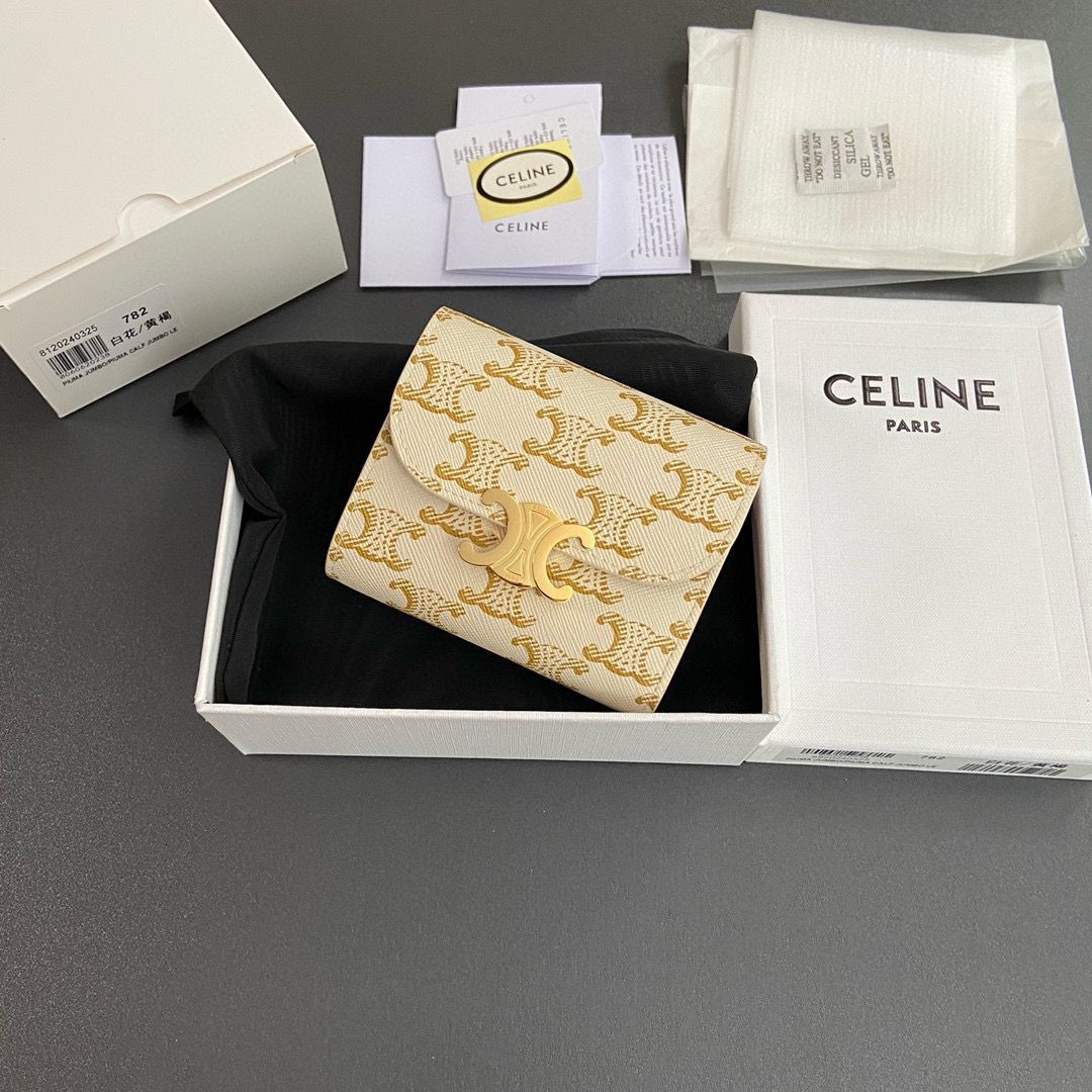 Celine SMALL WALLET TRIOMPHE IN TRIOMPHE CANVAS 10D782 CREAM Celine SMALL WALLET TRIOMPHE IN TRIOMPHE CANVAS 10D782 CREAM