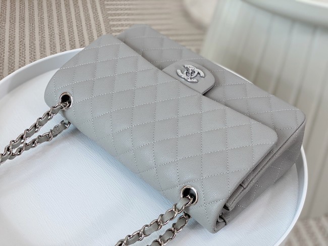 CHANEL CLASSIC 11.12 HANDBAG AS01112 GRAY&Silver Metal