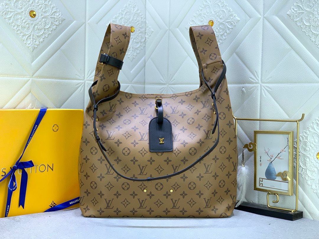 Louis Vuitton Monogram Reverse Atlantis GM Bag M46816 OR M46817 Light Brown Louis Vuitton Monogram Reverse Atlantis GM Bag M46816 OR M46817 Light Brown