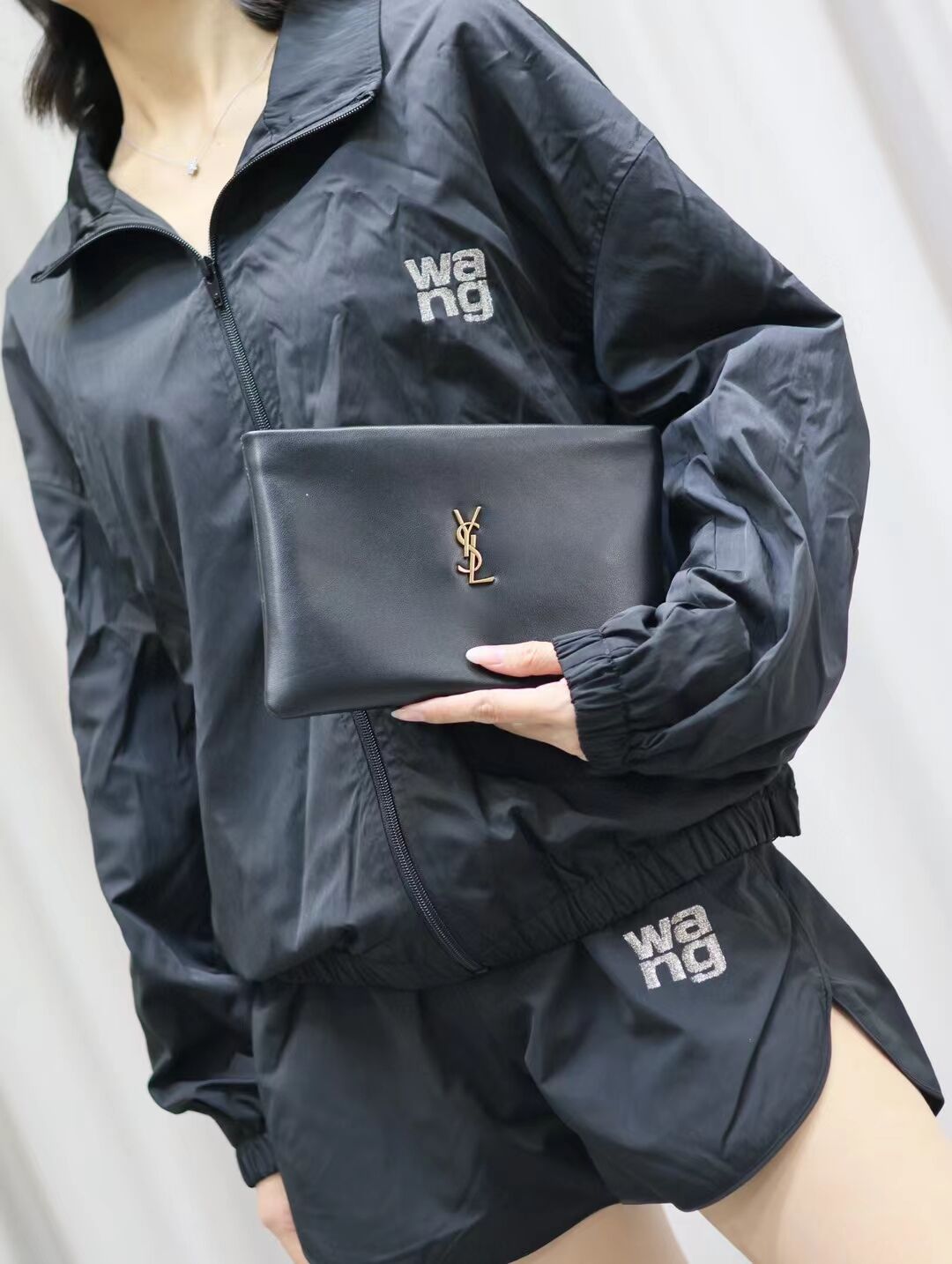 SAINT LAURENT CALYPSO SMALL POUCH IN LAMBSKIN 765025 black SAINT LAURENT CALYPSO SMALL POUCH IN LAMBSKIN 765025 black