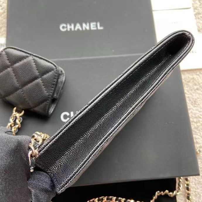 Chanel MINI FLAP PHONE CASE CAVIAR LEATHER BAG AP2742 BLACK Chanel MINI FLAP PHONE CASE CAVIAR LEATHER BAG AP2742 BLACK