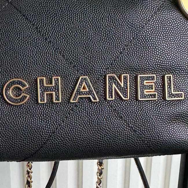 CHANEL 22 MINI HANDBAG Grained Calfskin AS3980 black