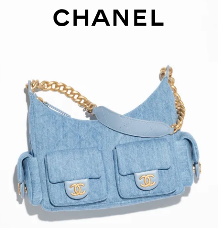 Chanel LARGE HOBO BAG Washed Denim AS5339 Blue Chanel LARGE HOBO BAG Washed Denim AS5339 Blue