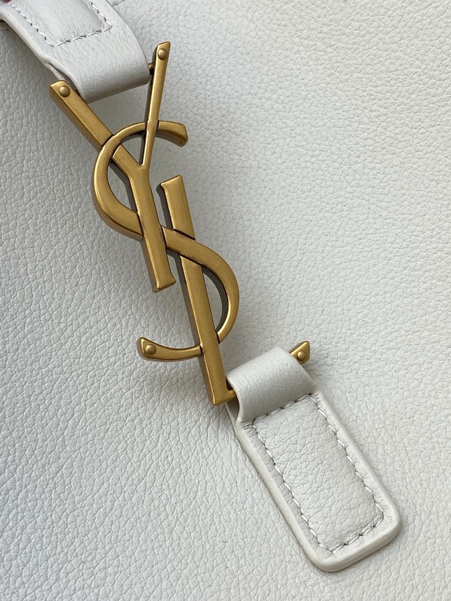 SAINT LAURENT LE 5 A 7 SUPPLE LARGE IN GRAINED LEATHER 753837 BLANC VINTAGE