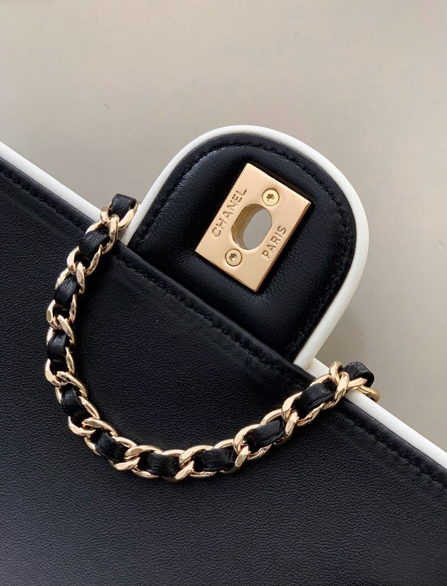 CHANEL MINI FLAP BAG Lambskin AS5151 Black & White
