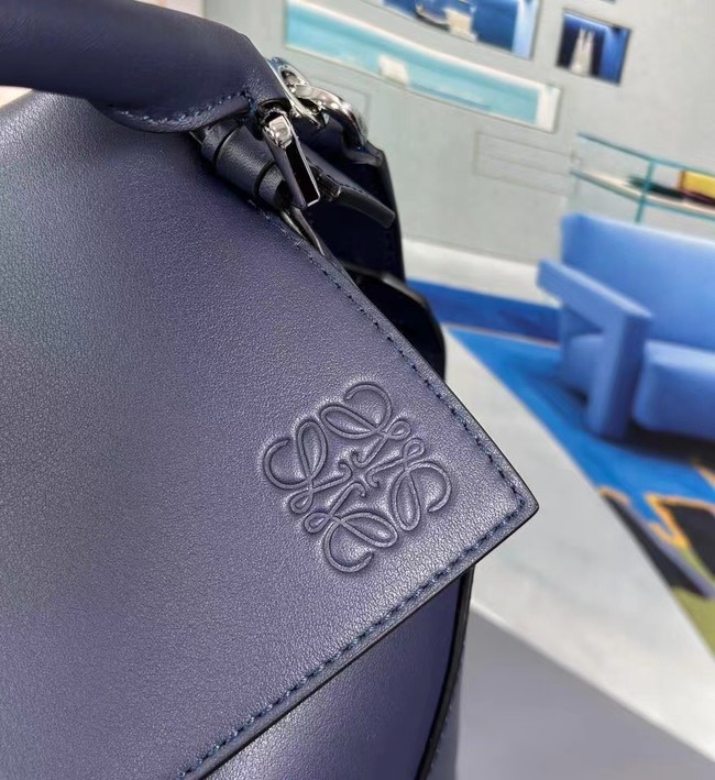 Loewe Large grainy cowhide leather Puzzle bag 242488 dark blue