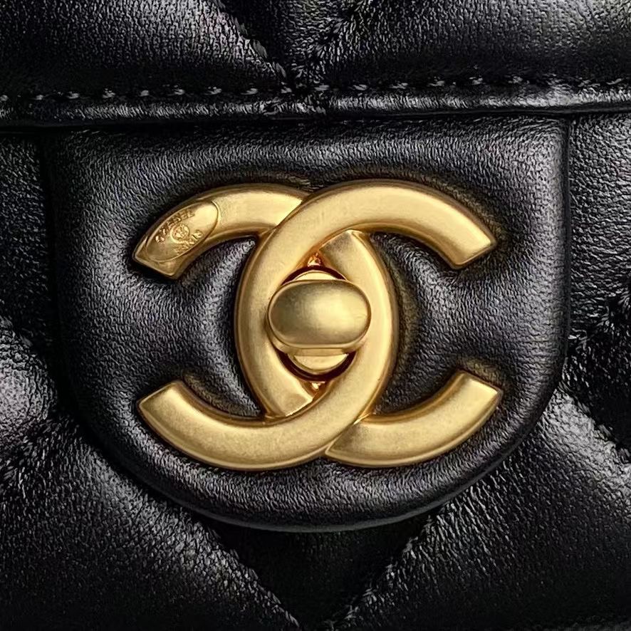 Chanel SMALL FLAP BAG WITH TOP HANDLE AS5390 black