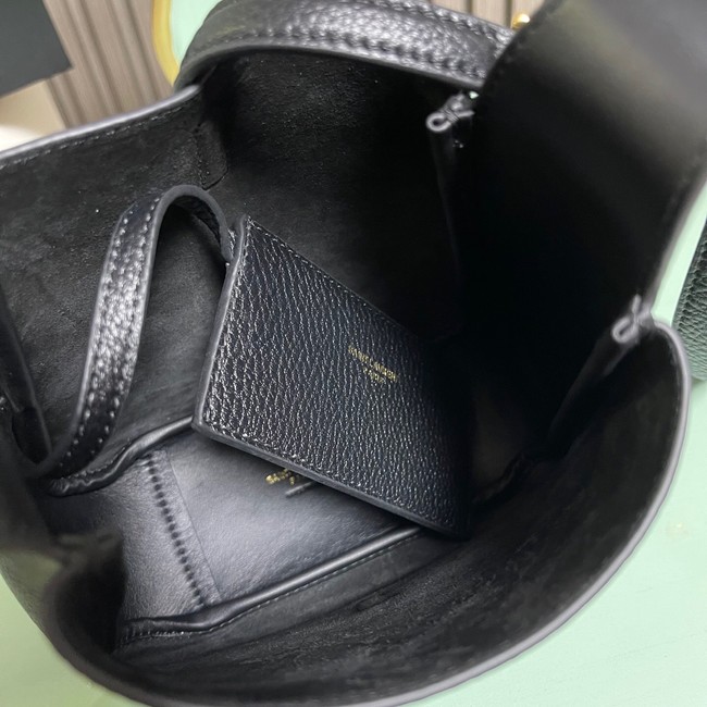 SAINT LAURENT LE 5 A 7 SUPPLE BABY IN GRAINED LEATHER 809461 black