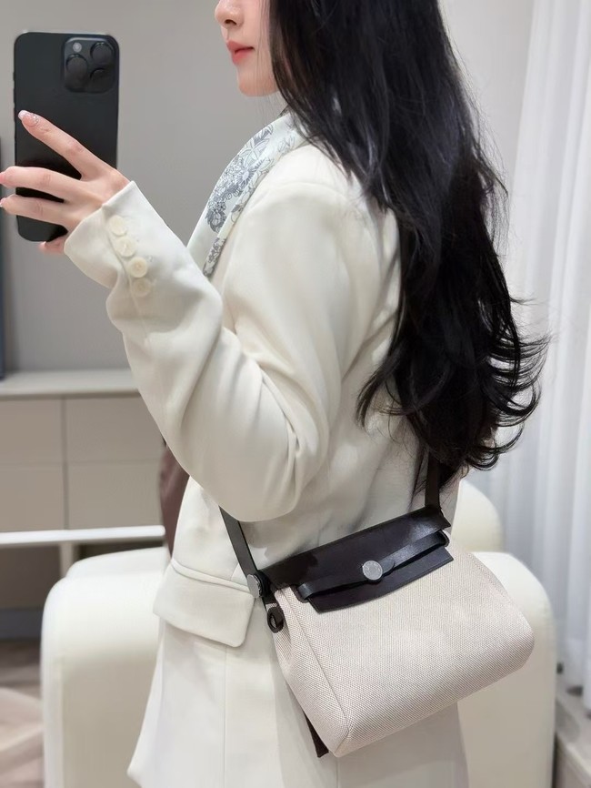 Hermes mini Herbag 20CM Original Canvas Leather & Calfskin 48888-5