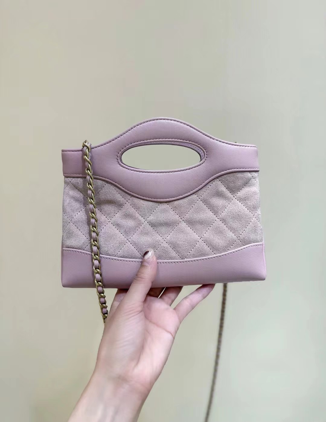 Chanel SUEDE mini 31 bag AP3656 Pale purple