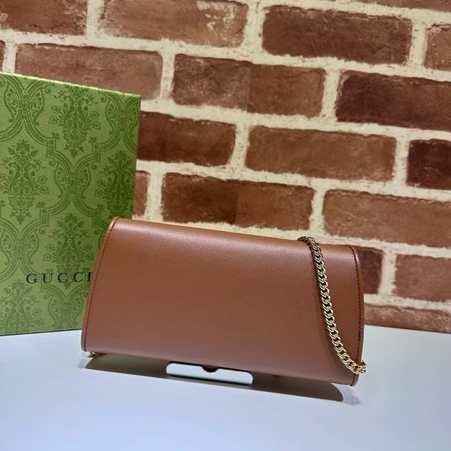 GUCCI BLONDIE WALLET ON CHAIN 725215 Camel