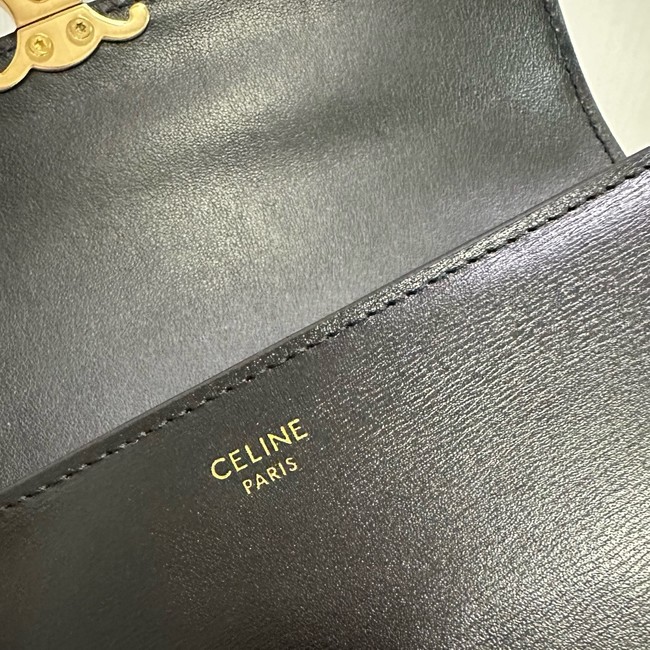 Celine LARGE WALLET TRIOMPHE IN SHINY CALFSKIN 10E313 black