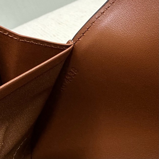 Celine LARGE WALLET TRIOMPHE IN TRIOMPHE CANVAS AND LAMBSKIN 10E313 TAN