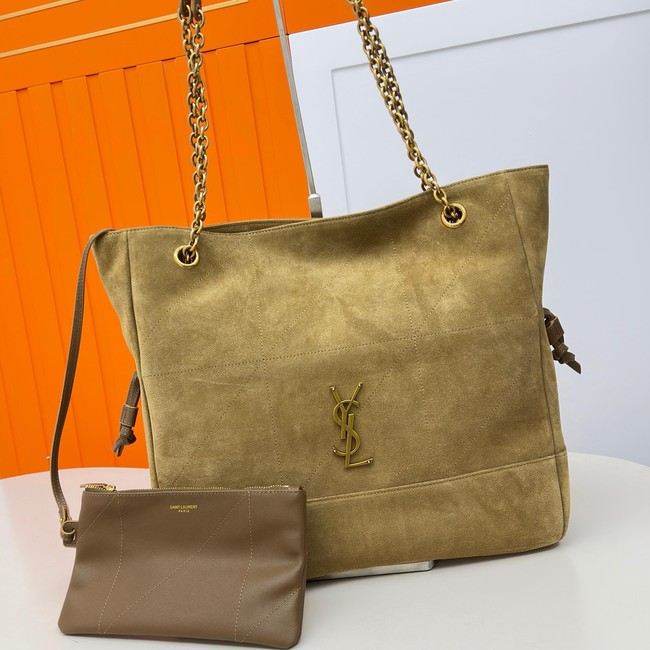 SAINT LAURENT JAMIE SHOPPING IN SUEDE 809824 GOLDEN LEAF