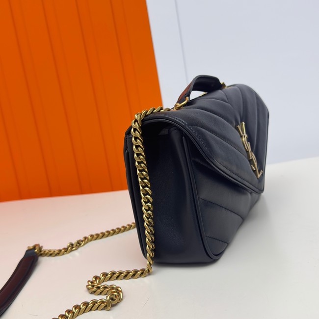 SAINT LAURENT LOULOU SMALL IN MATELASSE LAMBSKIN 801437 black