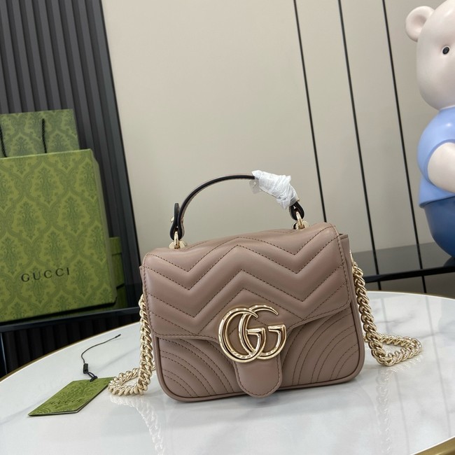 GUCCI GG MARMONT MINI TOP HANDLE BAG 811238 DARK PINK