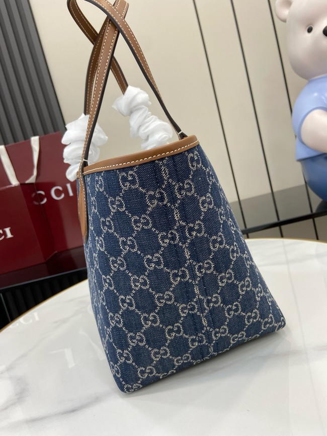 GUCCI TOTISSIMA SMALL REVERSIBLE TOTE 820496 Blue GG denim