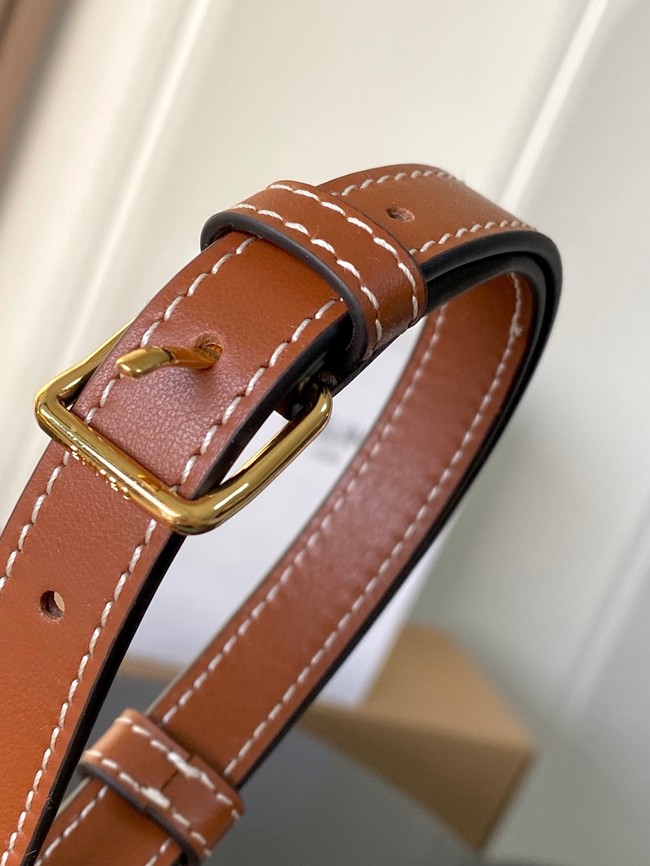 Celine SMALL LOUISE BUCKET IN RAFFIA AND CALFSKIN 119173 NATURAL & TAN