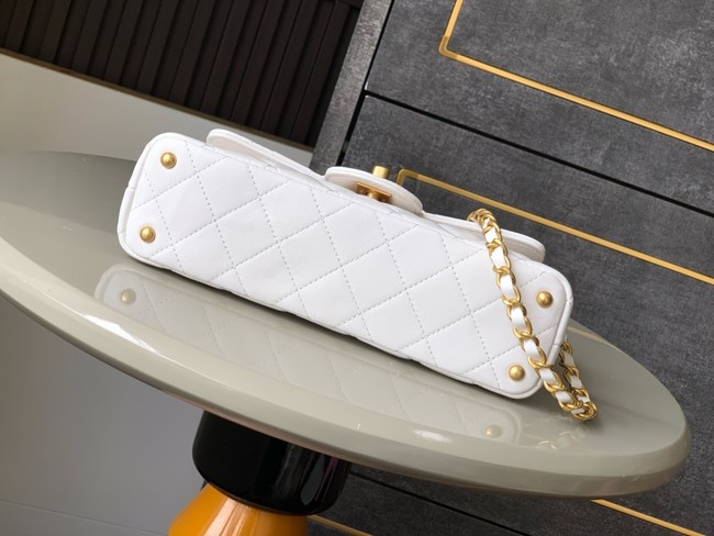 Chanel MINI FLAP BAG WITH TOP HANDLE AS5354 white