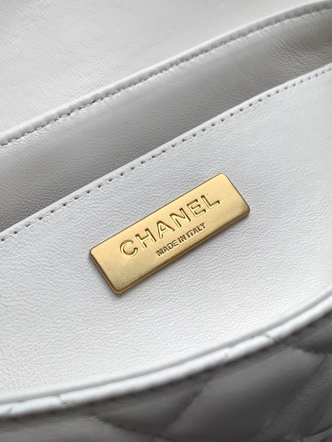 Chanel MINI FLAP BAG WITH TOP HANDLE AS5354 white