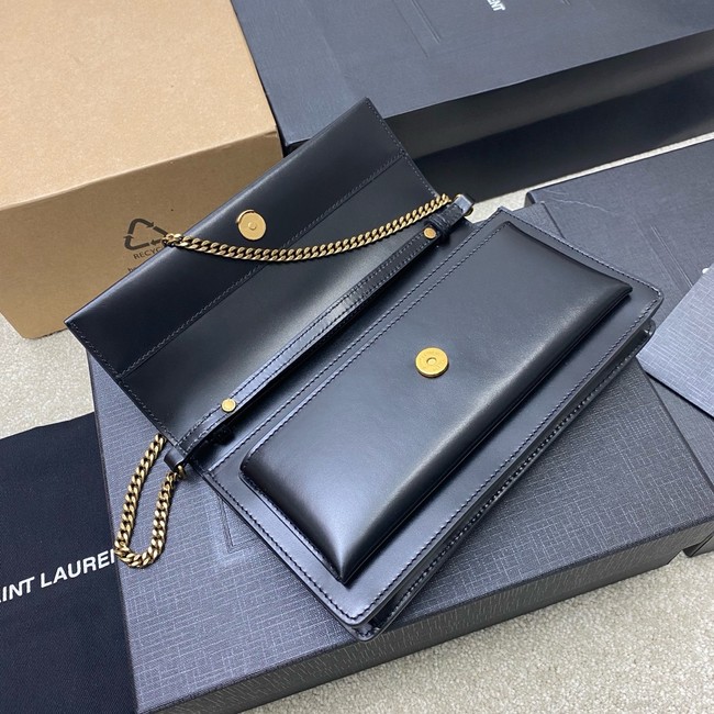SAINT LAUREN SUNSET CLUTCH IN BOX SAINT LAURENT 810997 NOIR