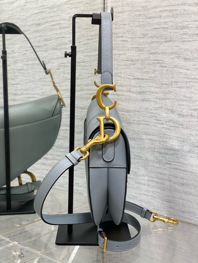 Dior Saddle Bag with Strap Saddle Grained Calfskin M0455CBAA Stone Gray