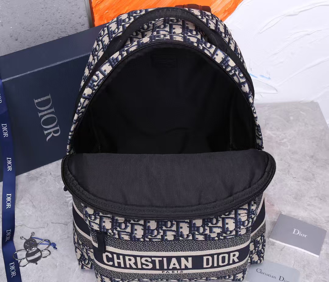 Dior Travel Backpack Blue Dior Oblique Jacquard M6104STZQ