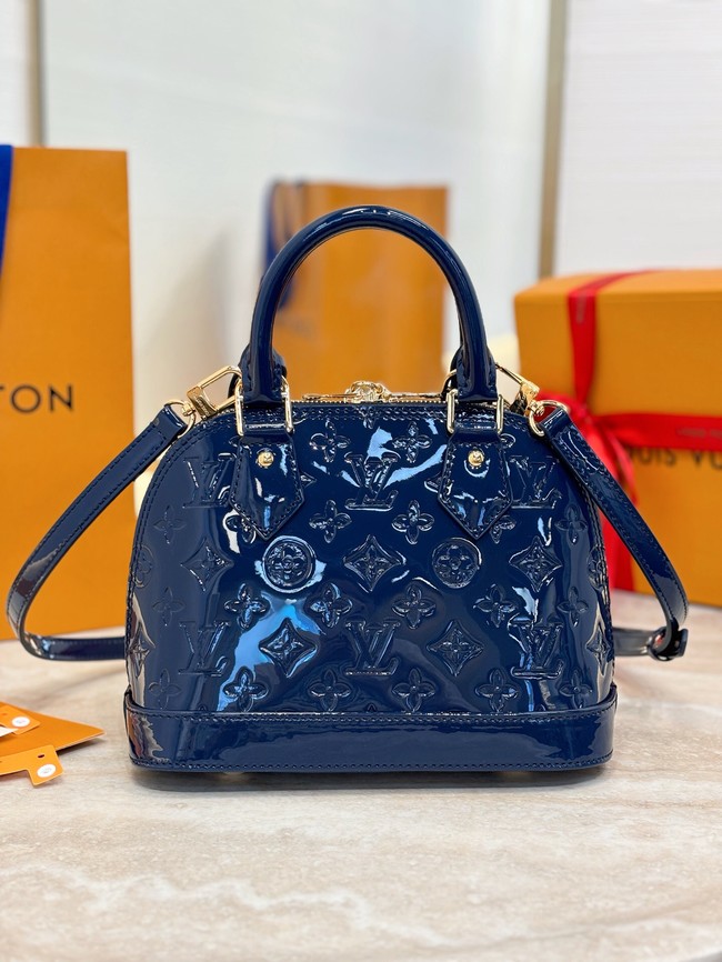 Louis Vuitton Monogram Vernis Alma BB Tote Bag M91606 BLUE