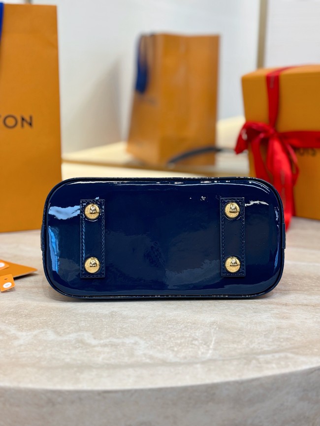Louis Vuitton Monogram Vernis Alma BB Tote Bag M91606 BLUE