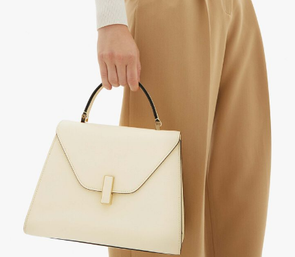 Valextra Iside Top Handle Medium Bag 56028 PERGAMENA WHITE