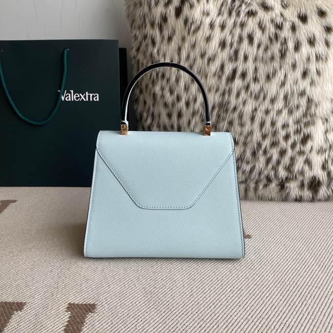Valextra Iside Top Handle Mini Bag 00360 CERULEAN BLUE