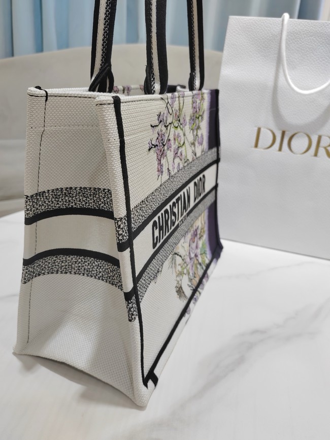 Medium Dior Book Tote Multicolor Dior Pivoine Embroidery M1296ZEXH