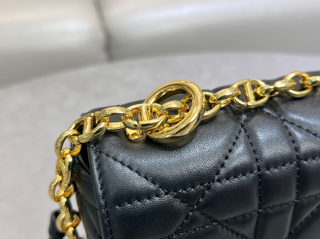 Small Soft Dior Caro Bag Macrocannage Lambskin M9252UHPA black
