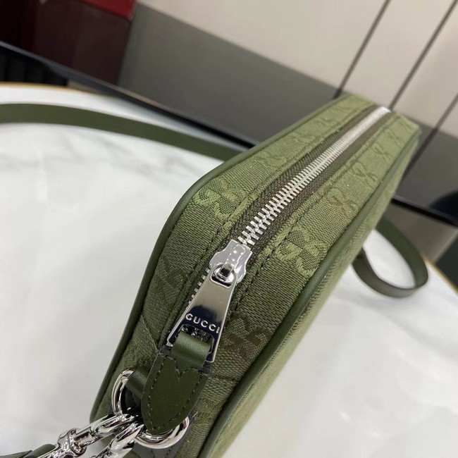 GUCCI GG CANVAS SMALL CROSSBODY BAG 834802 Forest green