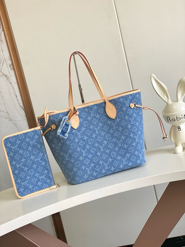 Louis Vuitton NEW Neverfull MM M13192 Denim Blue