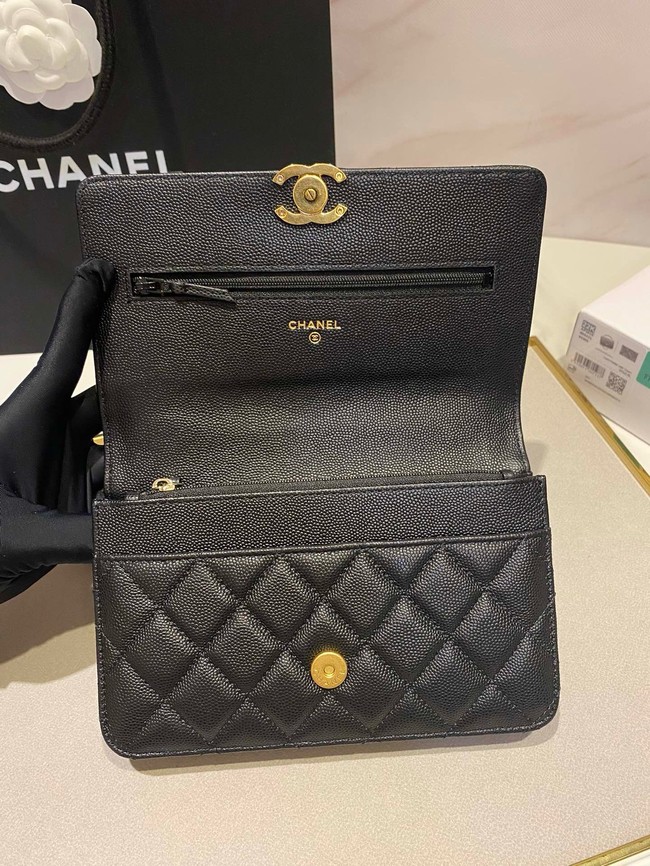 Chanel PHONE HOLDER WITH CHAIN AP3019 BLACK