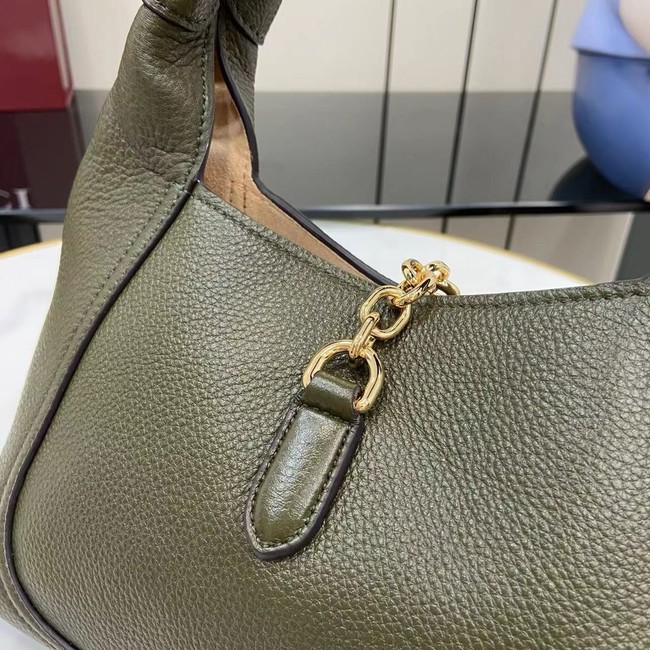 GUCCI SOFTBIT MEDIUM TOP HANDLE BAG 837467 Dark green