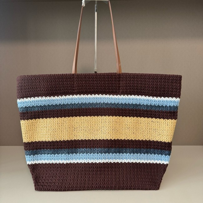 miumiu Raffia effect woven tote bag 5GB228-1