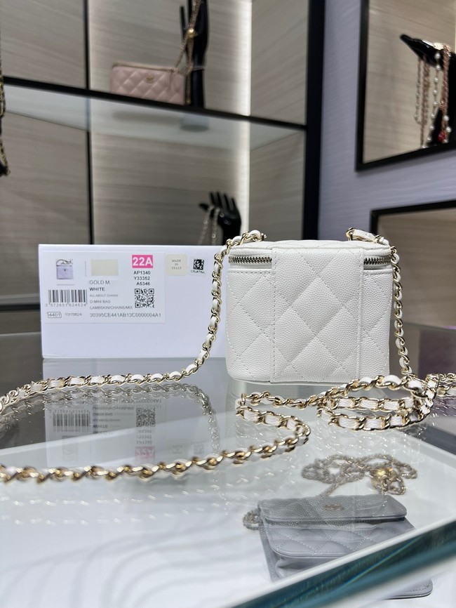 CHANEL Classic Small Vanity with Chain AP1340 white