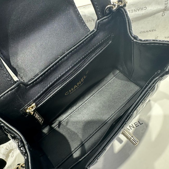 Chanel MINI SHOPPING BAG Patent leather AS4416 black