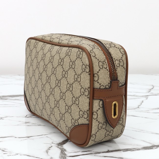 GUCCI Supreme canvas Clutche 821164 brown