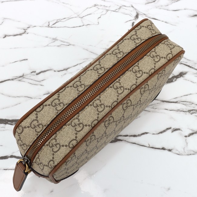 GUCCI Supreme canvas Clutche 821164 brown