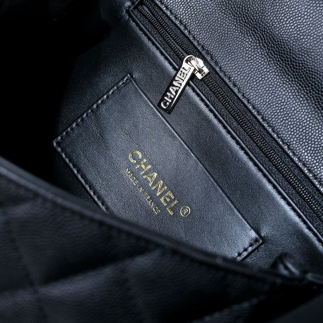 Chanel SMALL FLAP BAG CLUTCH WITH CHAIN Gold-Tone Metal AS5554 BLACK