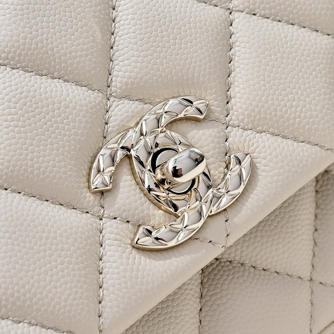 Chanel SMALL FLAP BAG CLUTCH WITH CHAIN Gold-Tone Metal AS5554 Beige