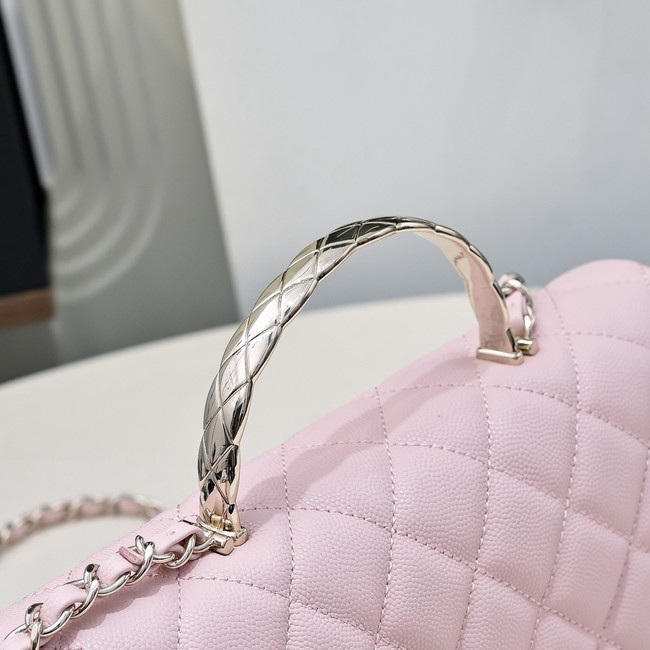 Chanel SMALL FLAP BAG CLUTCH WITH CHAIN Gold-Tone Metal AS5554 PINK